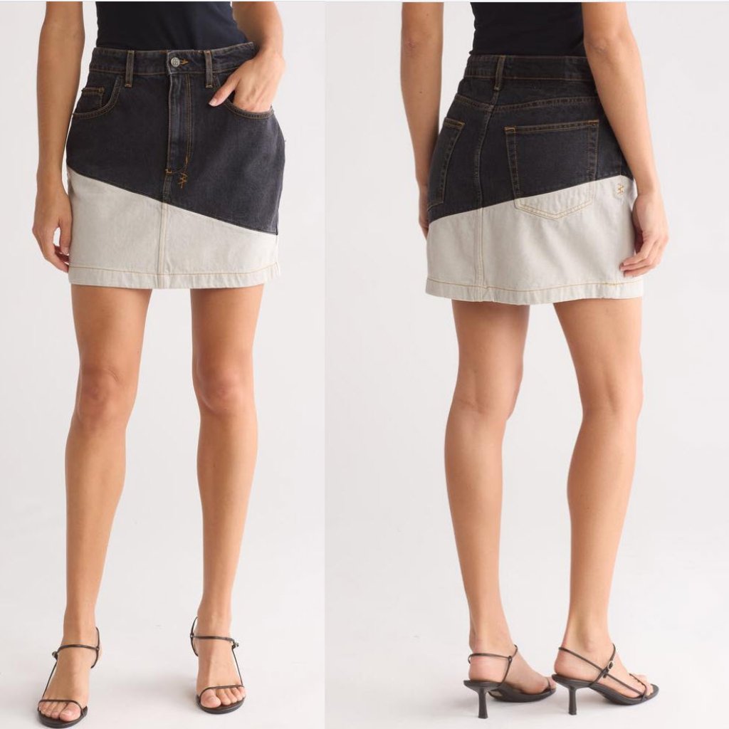 Ksubi Colorblock Denim Mini Skirt Sz 29